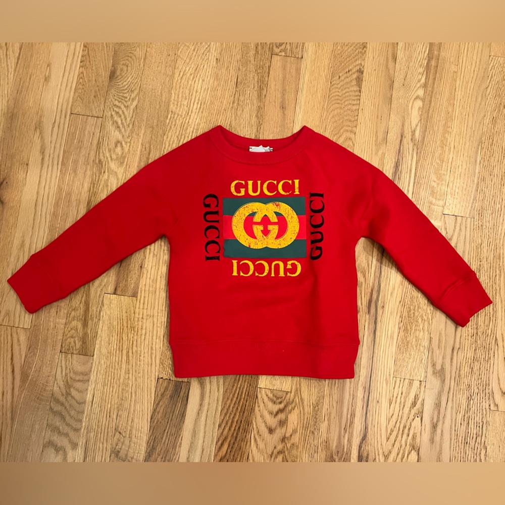 Gucci Kids Red Logo Sweatshirt - Size 4T (Never Worn)